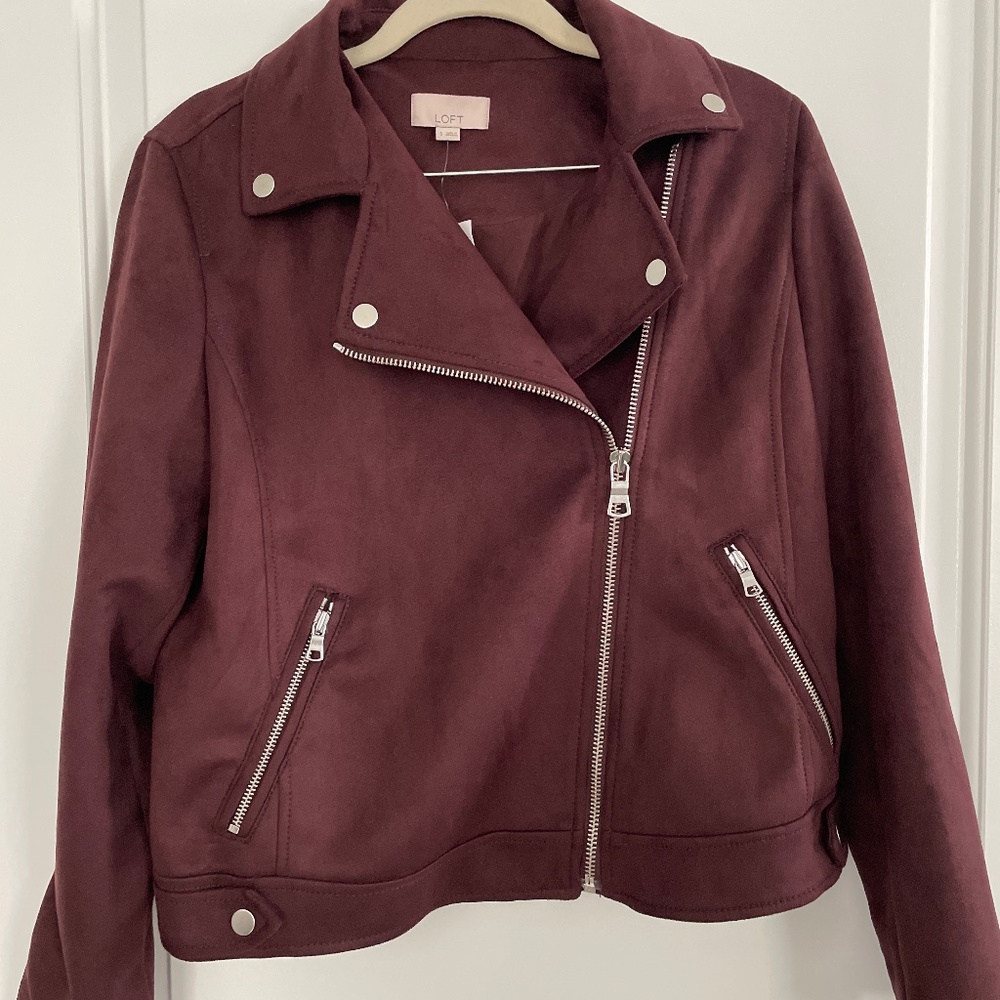 Faux Suede Moto Jacket